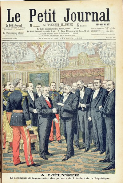 Im Elysee-Palast, die feierliche Machtübergabe des Präsidenten der Französischen Republik, Illustration aus 